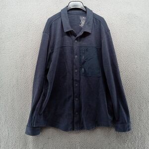 LL Bean Shirt‎ Mens XL Tall Blue Explorer Snap Front Sweatshirt *Slight Pilling